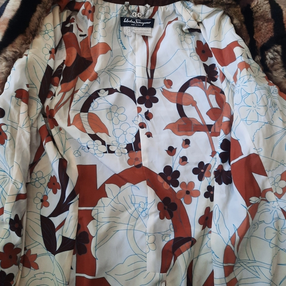 Vintage Salvatore Ferragamo Lapin Fur Suede Leather Trim Quilted Jacket - Picture 10 of 12